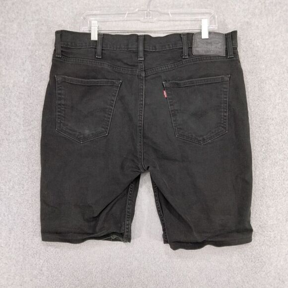 Levis Jean Shorts Mens Sz 38 x 9" Denim Black Cut Off Bermuda  Relaxed Denim - Picture 7 of 11